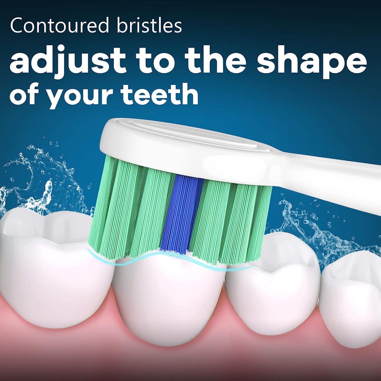 Contoured bristles feature visual