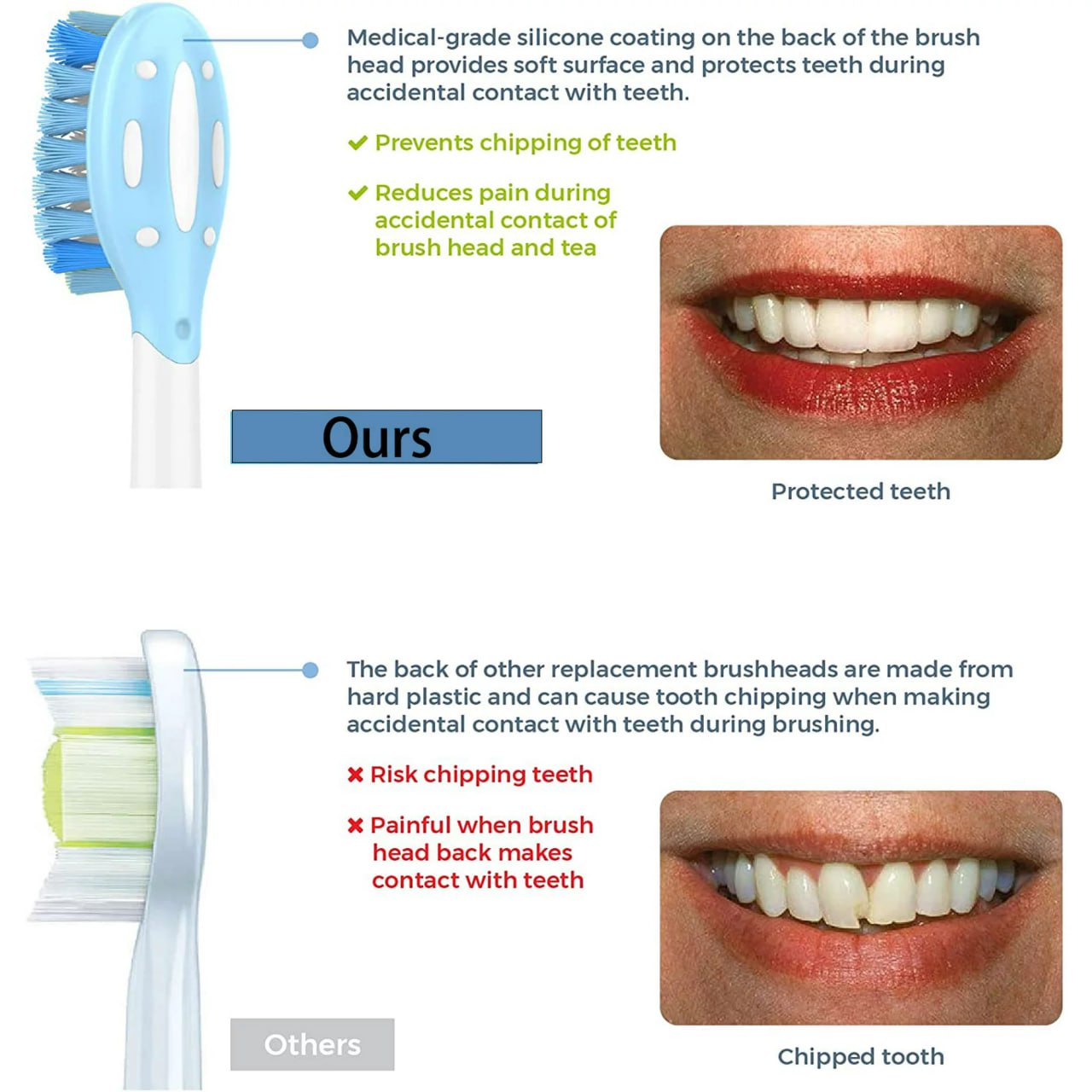Silicone comfort feature visual